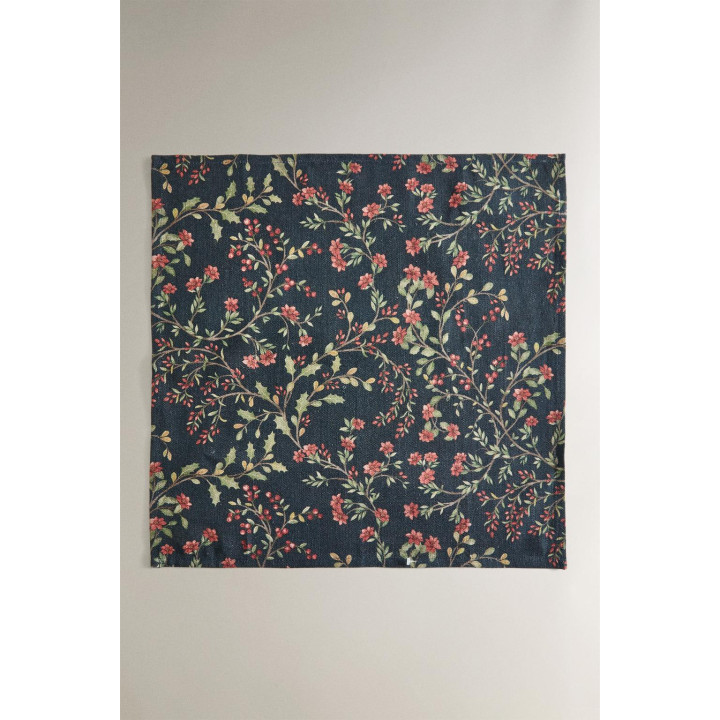 Набор хлопковых и льняных рождественских салфеток с цветочным принтом (набор из 2 штук)