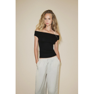 БРЮКИ-ПАЛАЦЦО ИЗ СТРУЯЩЕЙСЯ ТКАНИ