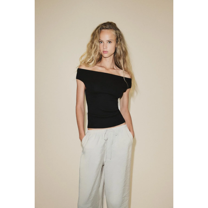 БРЮКИ-ПАЛАЦЦО ИЗ СТРУЯЩЕЙСЯ ТКАНИ