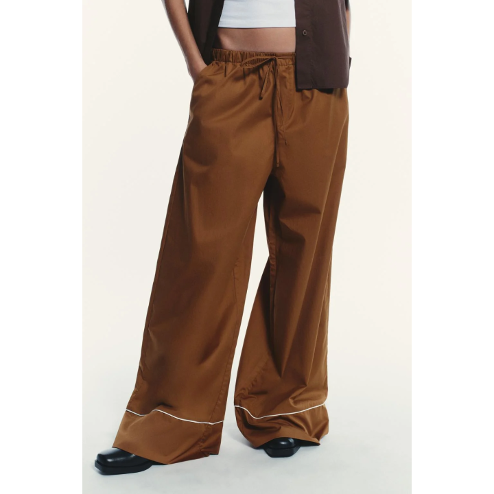 БРЮКИ ИЗ ПОПЛИНА С ОТДЕЛКОЙ