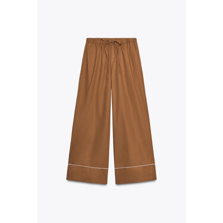 БРЮКИ ИЗ ПОПЛИНА С ОТДЕЛКОЙ