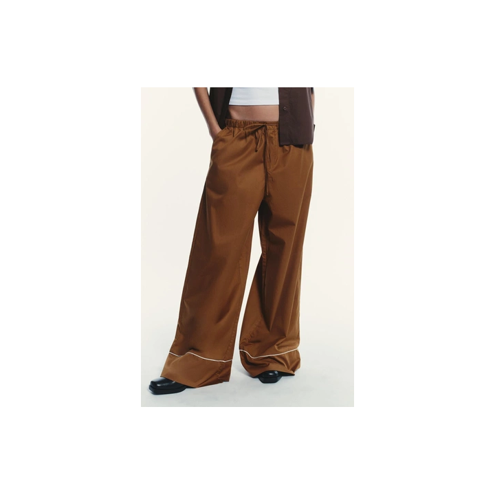 БРЮКИ ИЗ ПОПЛИНА С ОТДЕЛКОЙ