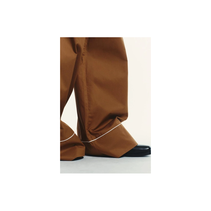 БРЮКИ ИЗ ПОПЛИНА С ОТДЕЛКОЙ