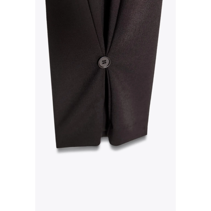 БРЮКИ СО СКЛАДКАМИ, ПУГОВИЦЕЙ СНИЗУ