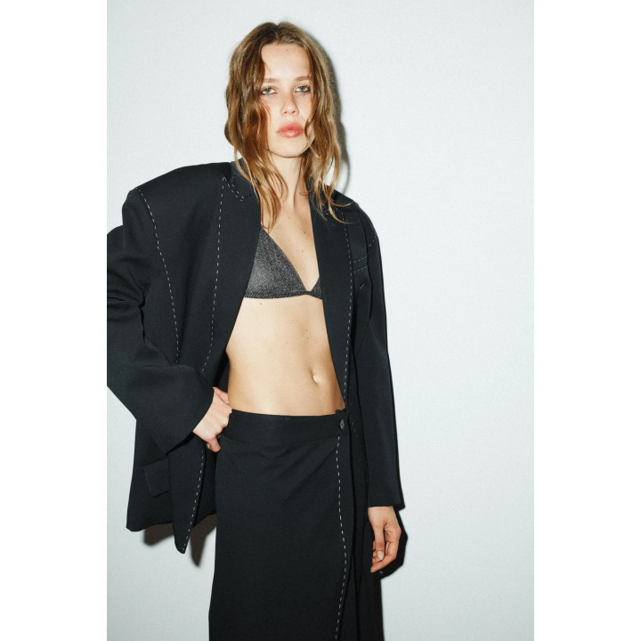 БРЮКИ С ОТДЕЛКОЙ СТРОЧКОЙ