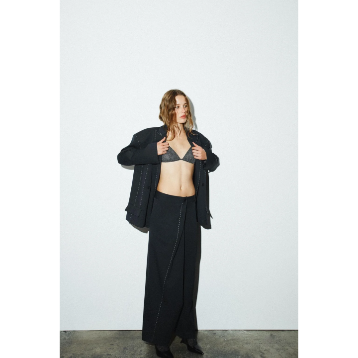 БРЮКИ С ОТДЕЛКОЙ СТРОЧКОЙ