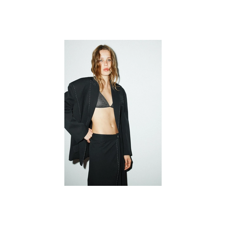 БРЮКИ С ОТДЕЛКОЙ СТРОЧКОЙ