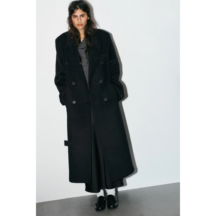 УДЛИНЕННОЕ ПАЛЬТО ИЗ СМЕСОВОЙ ШЕРСТИ