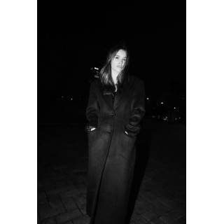 Пальто из шерстяно-шелкового смесового материала