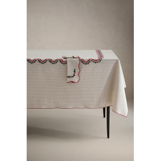 Хлопковое скатерть с вышивкой красочного рождественского дерева