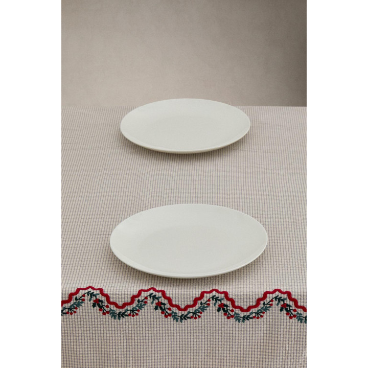 Хлопковое скатерть с вышивкой красочного рождественского дерева