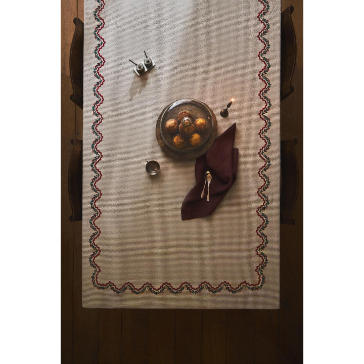 Хлопковое скатерть с вышивкой красочного рождественского дерева