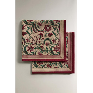 Набор рамочных хлопковых рождественских салфеток с цветочным узором (набор из 2)