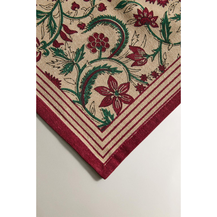 Набор рамочных хлопковых рождественских салфеток с цветочным узором (набор из 2)