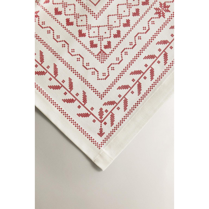 Вышитый рождественский хлопковый скатерть