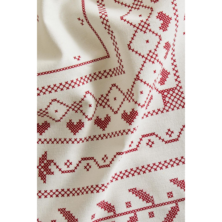 Вышитый рождественский хлопковый скатерть