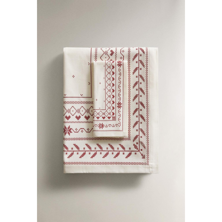 Вышитый рождественский хлопковый скатерть