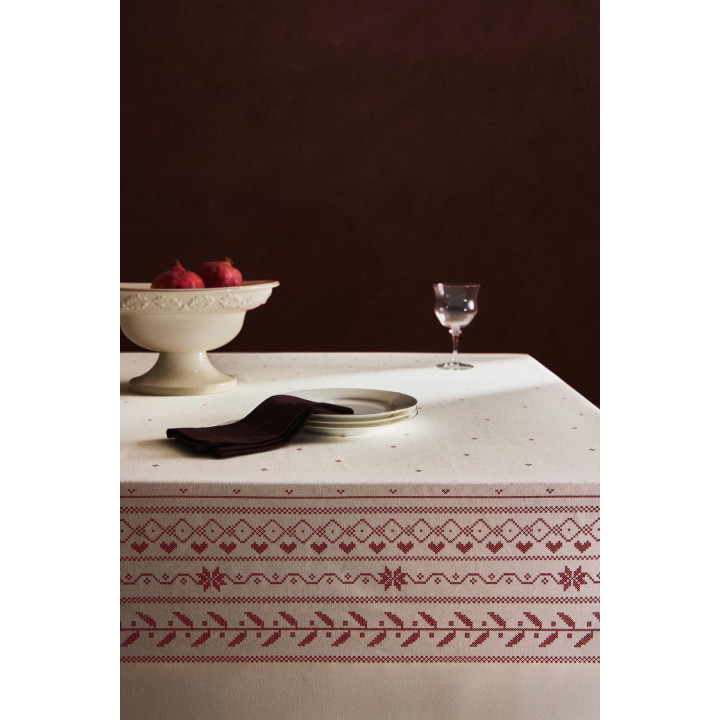 Вышитый рождественский хлопковый скатерть