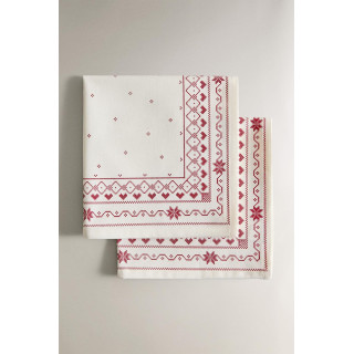 Набор вышитых рождественских хлопковых салфеток (набор из 2 шт)