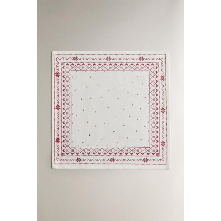 Набор вышитых рождественских хлопковых салфеток (набор из 2 шт)