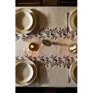 Хлопковый рождественский скатерть с ягодами