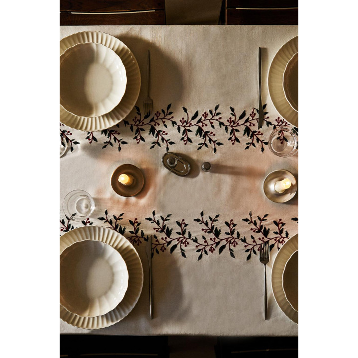 Хлопковый рождественский скатерть с ягодами