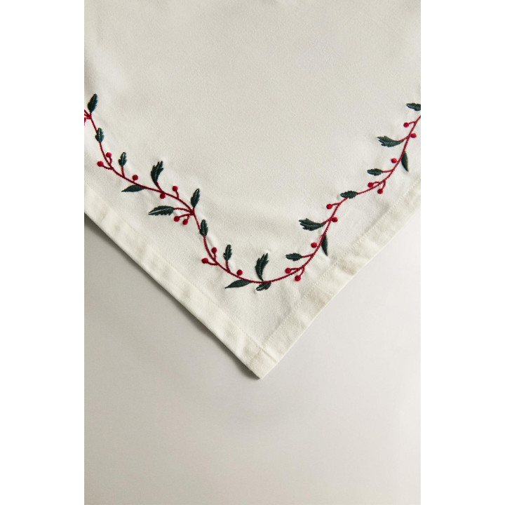 Хлопковый рождественский скатерть с ягодами