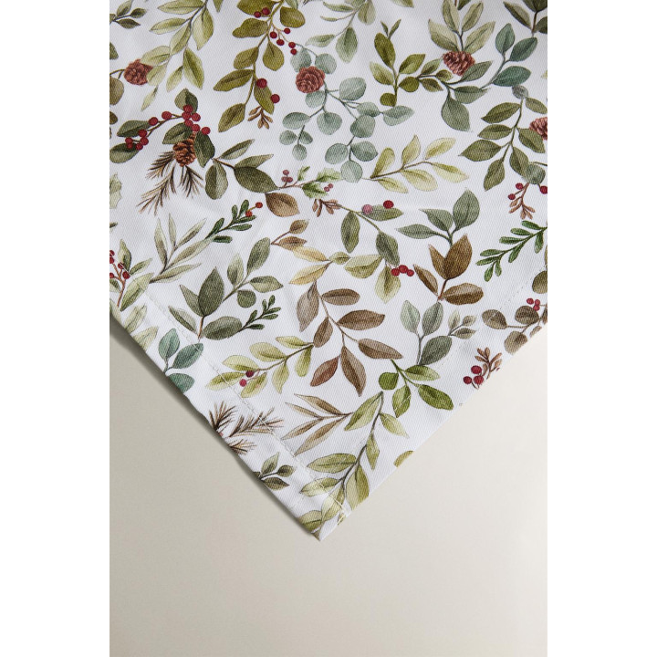 Резиновое хлопковое рождественское скатерть с листьями