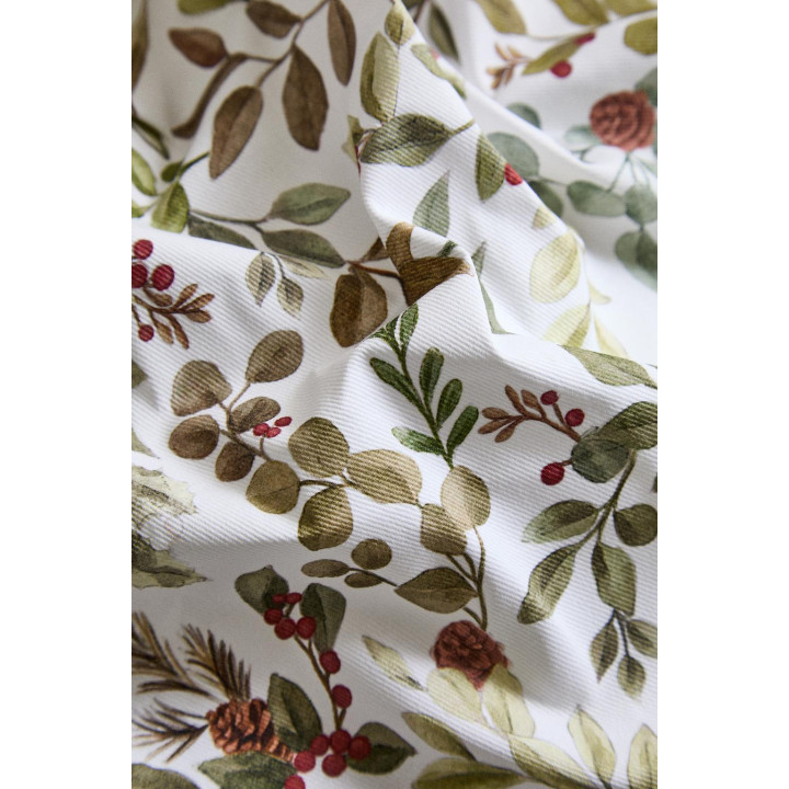 Резиновое хлопковое рождественское скатерть с листьями