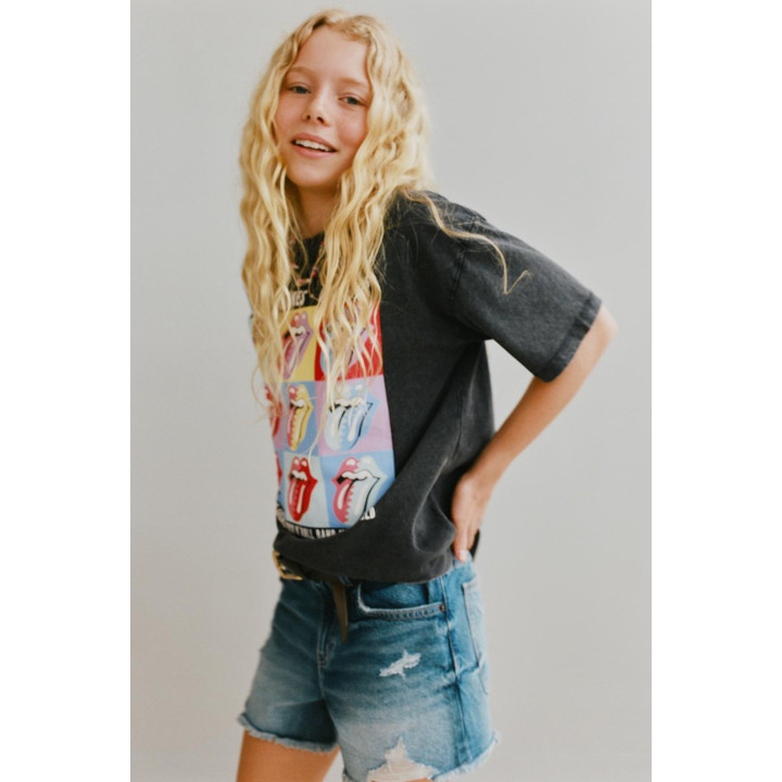 ФУТБОЛКА С ЭФФЕКТОМ СТИРКИ ROLLING STONES ©