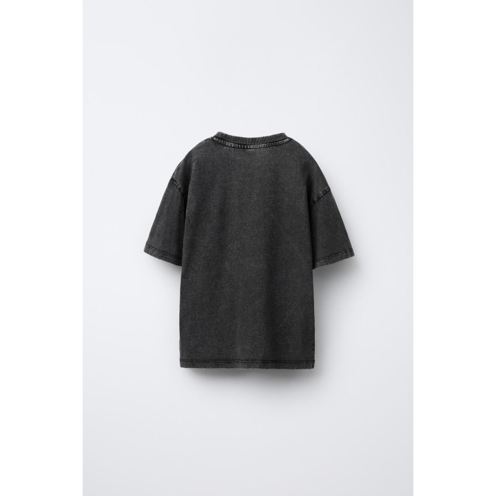 ФУТБОЛКА С ЭФФЕКТОМ СТИРКИ И ПРИНТОМ ROLLING STONES ©