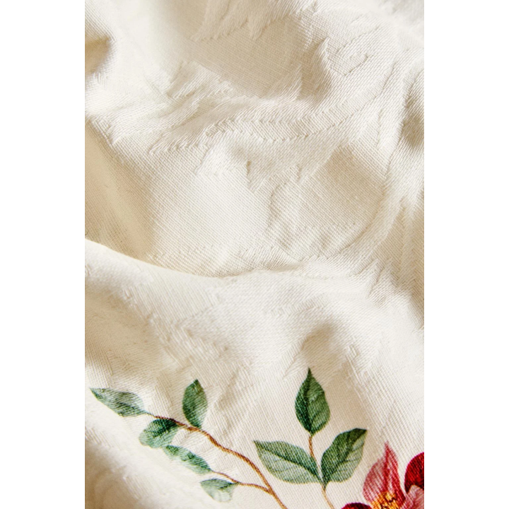 Набор рождественских хлопковых салфеток с цветочным жаккардовым узором (набор из 2)