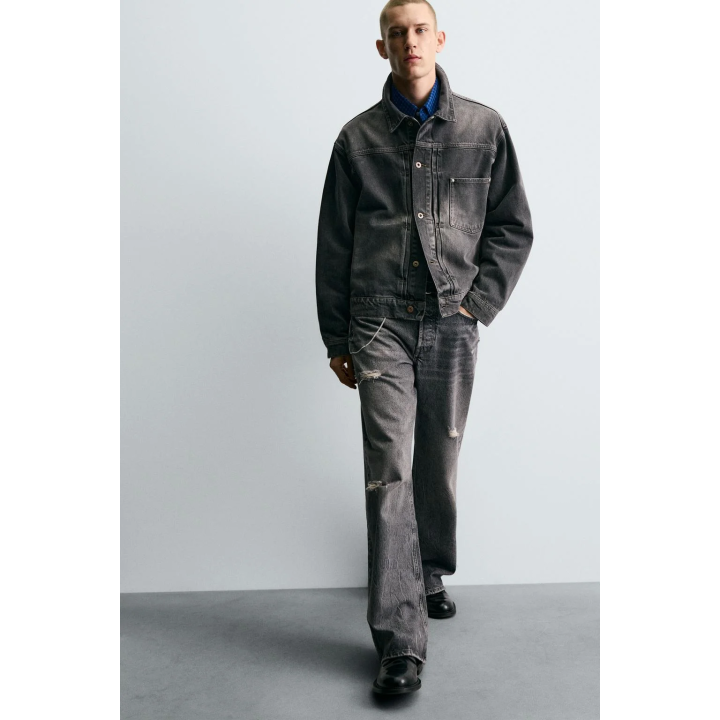 ДЖИНСОВАЯ КУРТКА С ЭФФЕКТОМ ПОТЕРТОСТИ