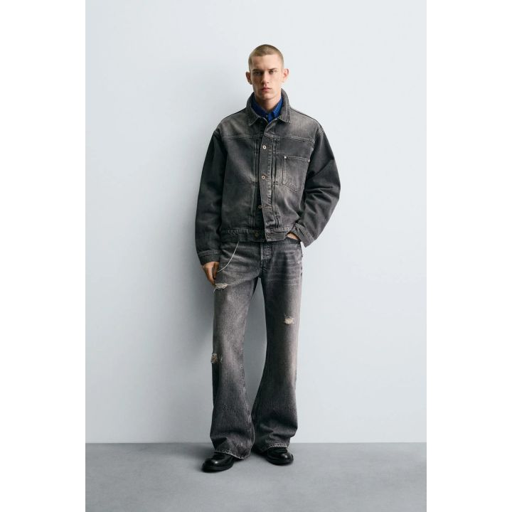 ДЖИНСОВАЯ КУРТКА С ЭФФЕКТОМ ПОТЕРТОСТИ