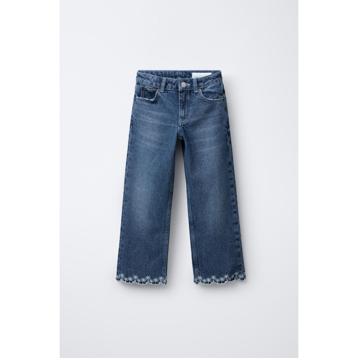 ДЖИНСЫ ПРЯМОГО КРОЯ С ВЫШИВКОЙ