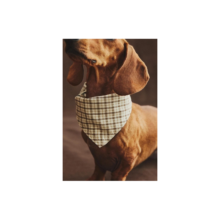 Бандана для домашних питомцев из хлопка с льняной клеткой