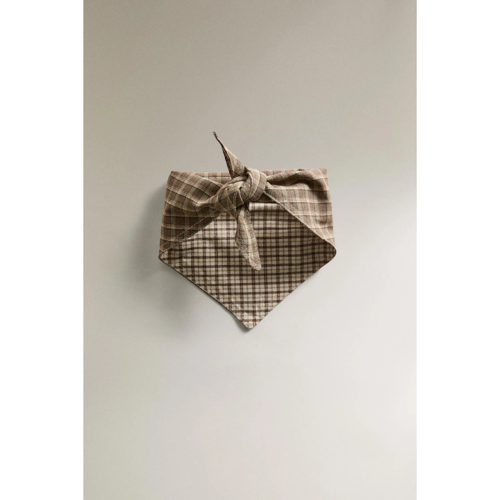 Бандана для домашних питомцев из хлопка с льняной клеткой