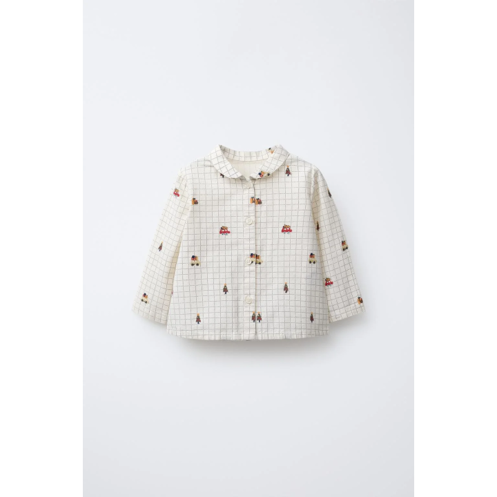 РУБАШКА В КЛЕТКУ С ВЫШИВКОЙ