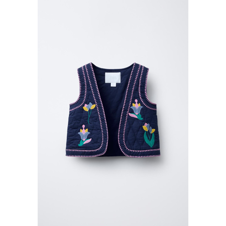 ЖИЛЕТ С ВЫШИВКОЙ «ТЮЛЬПАНЫ»
