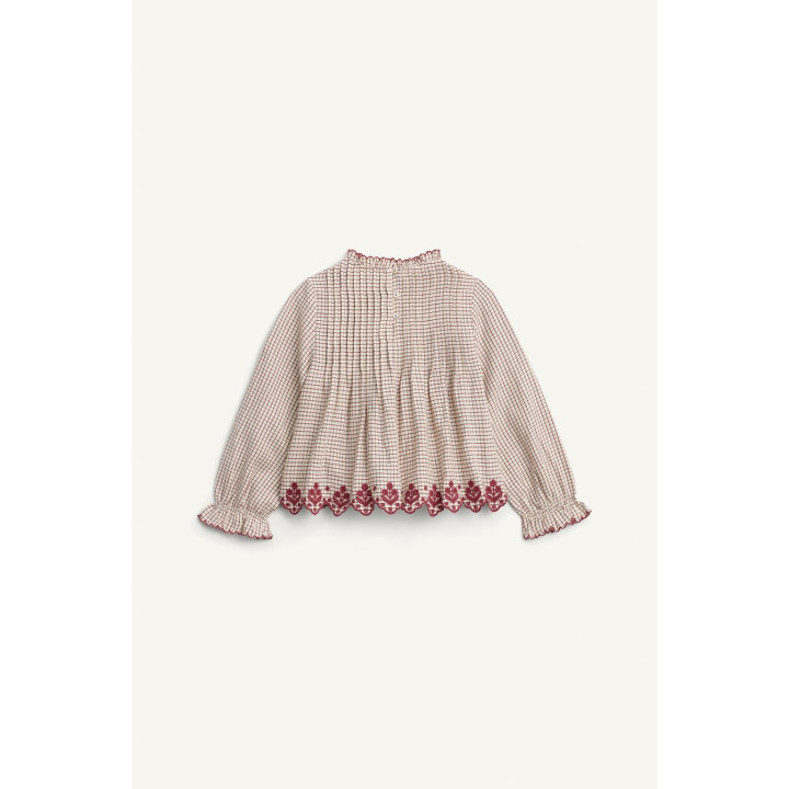 Блузка в клетку с вышивкой - ограниченной серией