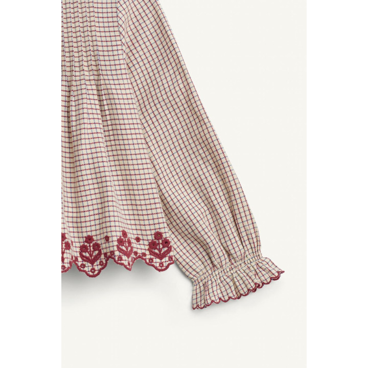 Блузка в клетку с вышивкой - ограниченной серией