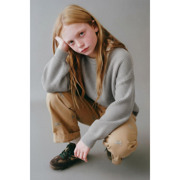 Брюки прямого кроя с вышитыми насекомыми limited edition