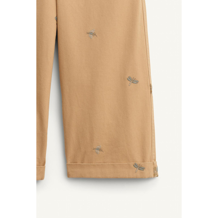 Брюки прямого кроя с вышитыми насекомыми limited edition