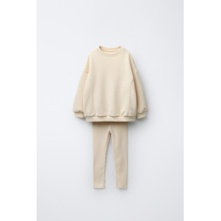 СПОРТИВНЫЙ КОСТЮМ С ТОЛСТОВКОЙ С БАНТОМ И ЛЕГИНСАМИ В РУБЧИК