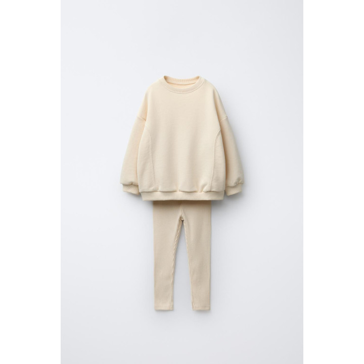 СПОРТИВНЫЙ КОСТЮМ С ТОЛСТОВКОЙ С БАНТОМ И ЛЕГИНСАМИ В РУБЧИК