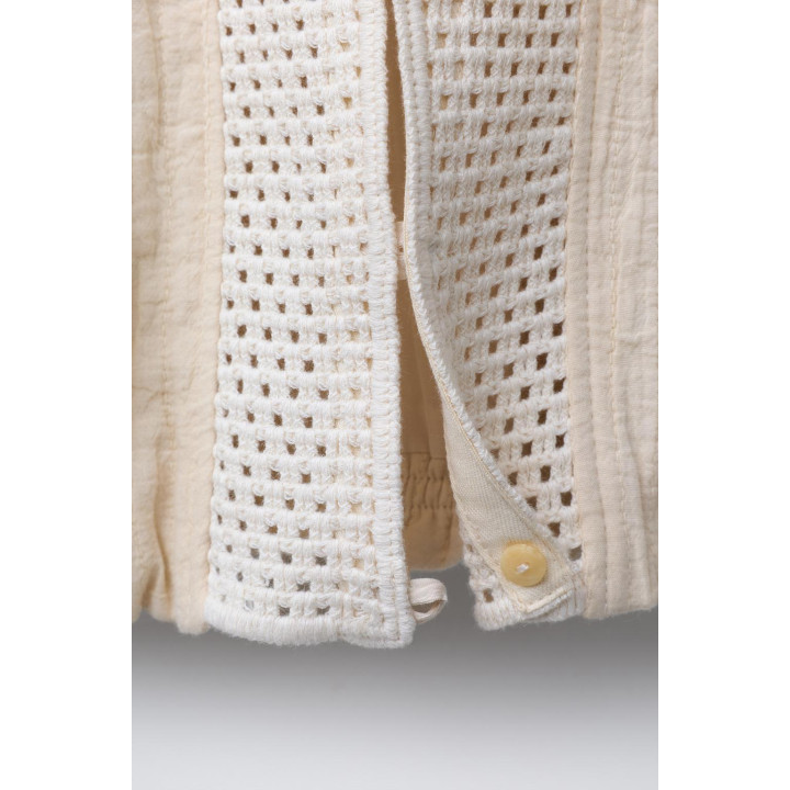 ЖАКЕТ С ВЯЗАНЫМ КРЮЧКОМ ВОРОТНИКОМ