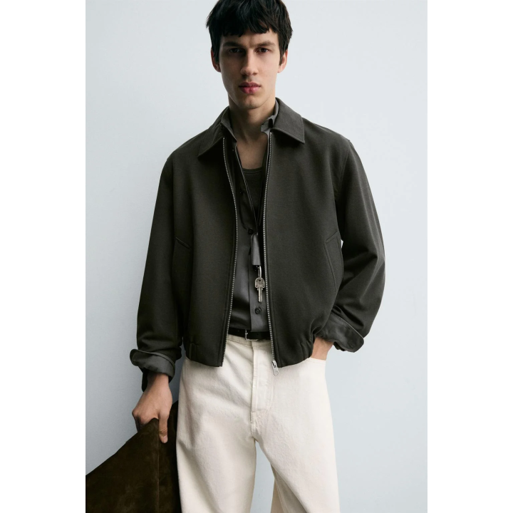 КУРТКА ИЗ ТВИЛА С РЕЛЬЕФНЫМ УЗОРОМ