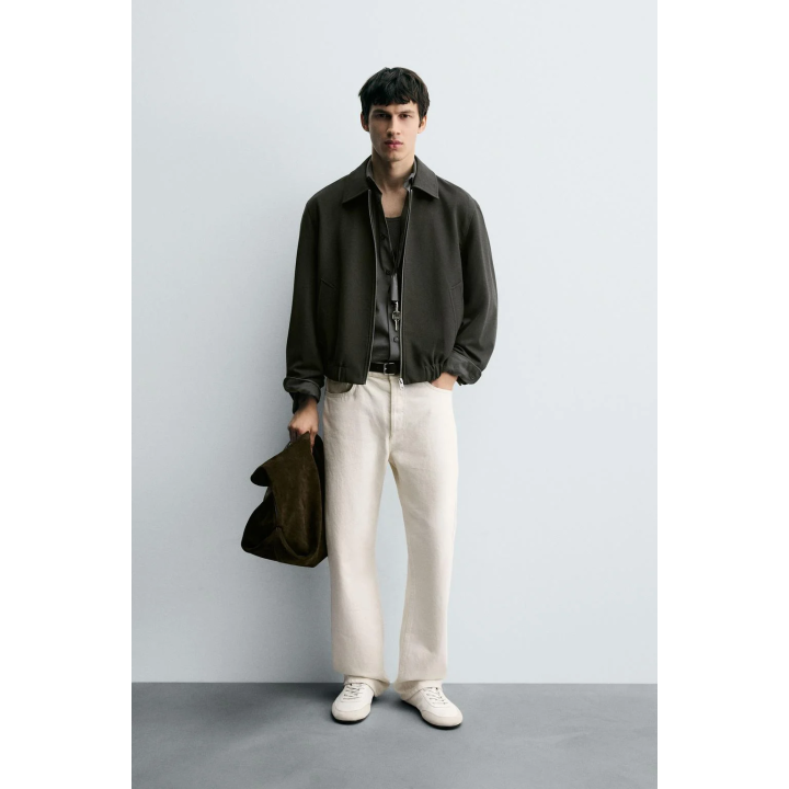 КУРТКА ИЗ ТВИЛА С РЕЛЬЕФНЫМ УЗОРОМ