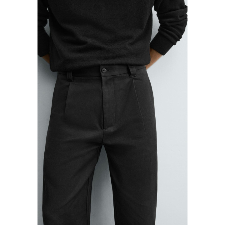 БРЮКИ СО СКЛАДКАМИ ИЗ ХЛОПКА И ЛИОЦЕЛЛА