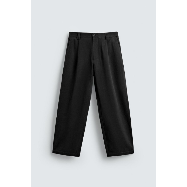 БРЮКИ СО СКЛАДКАМИ ИЗ ХЛОПКА И ЛИОЦЕЛЛА